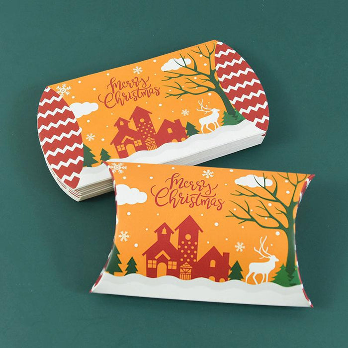 50Pcs Christmas Pillow Shape Candy Box