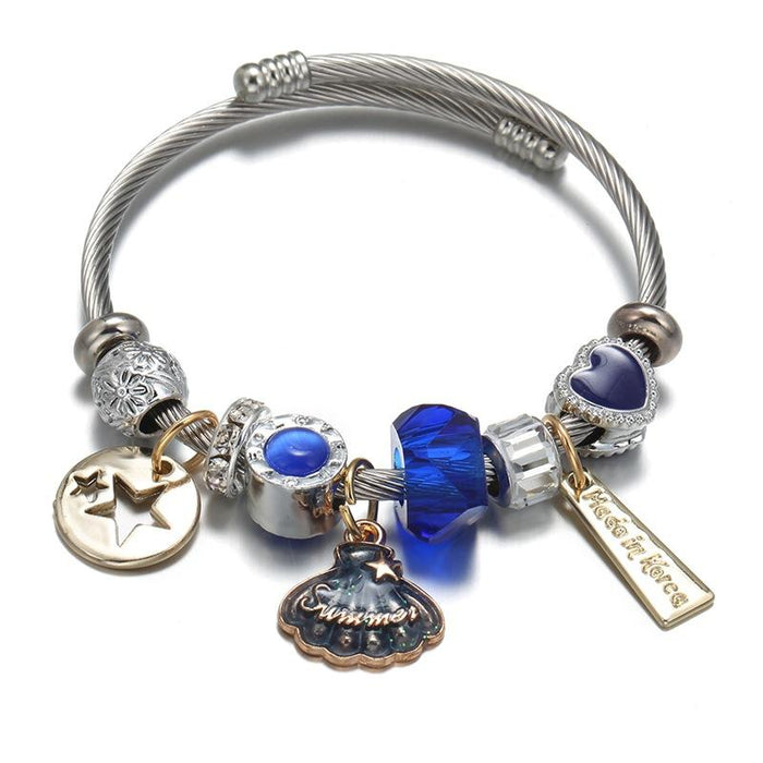 DIY Shell Titanium Stainless Steel Bracelet