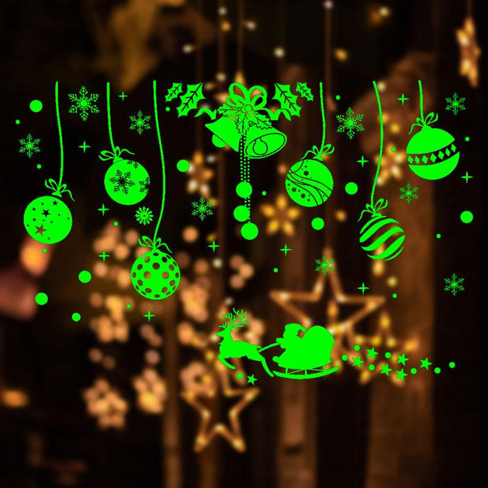 1 Sheet Merry Christmas Snowflake Snowman Window Sticker