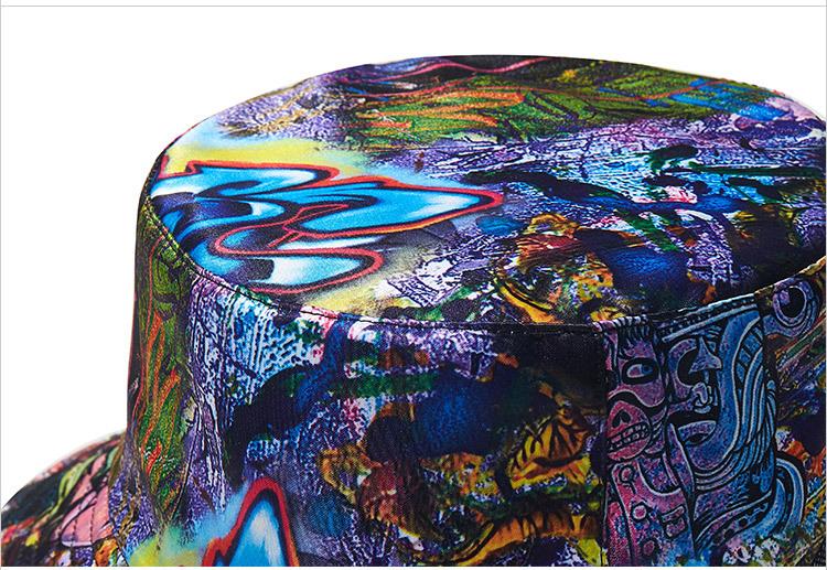 Street Hip Hop Sun Hat Graffiti Printed Fisherman Hat