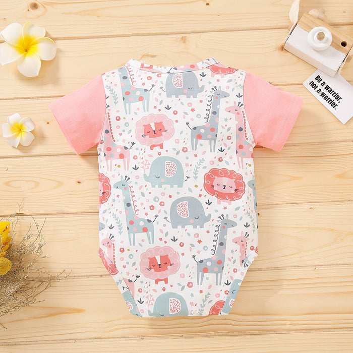 Girls' animal design Short Sleeve