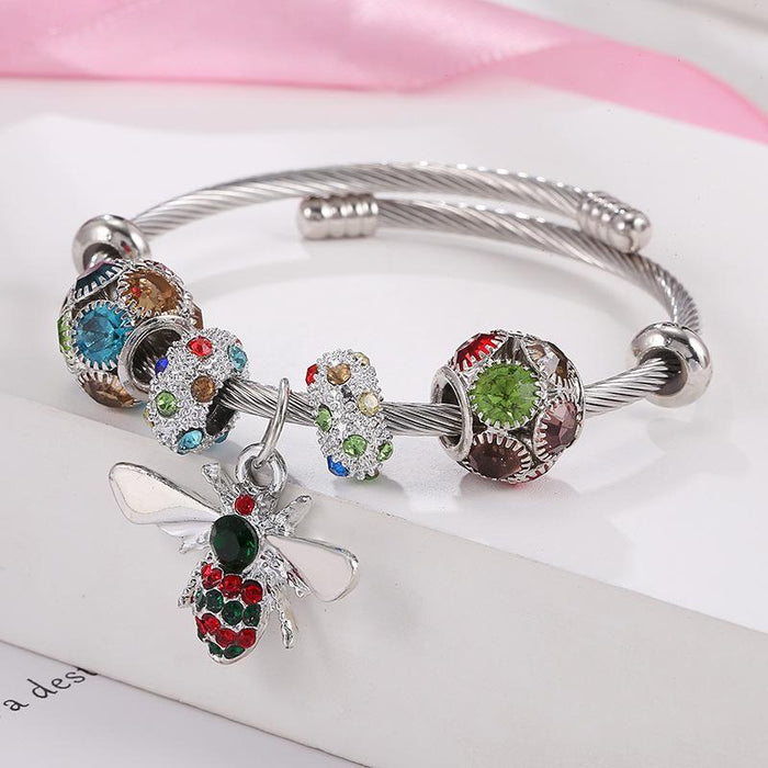 Stainless Steel Bracelet Colorful Bees