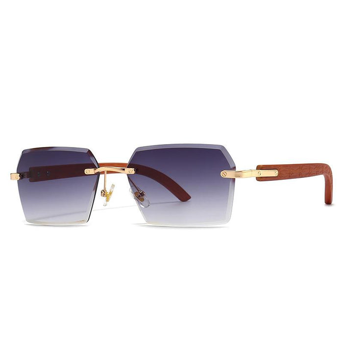 Men's and women's small frame personalized metal rimless Sunglasses