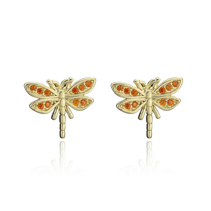 New Insect Series Gold Personalized Zircon Earrings