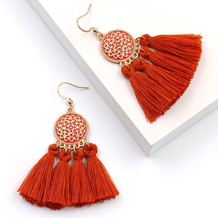 Boho Chic Brilliant Multicolored Tassel Earrings