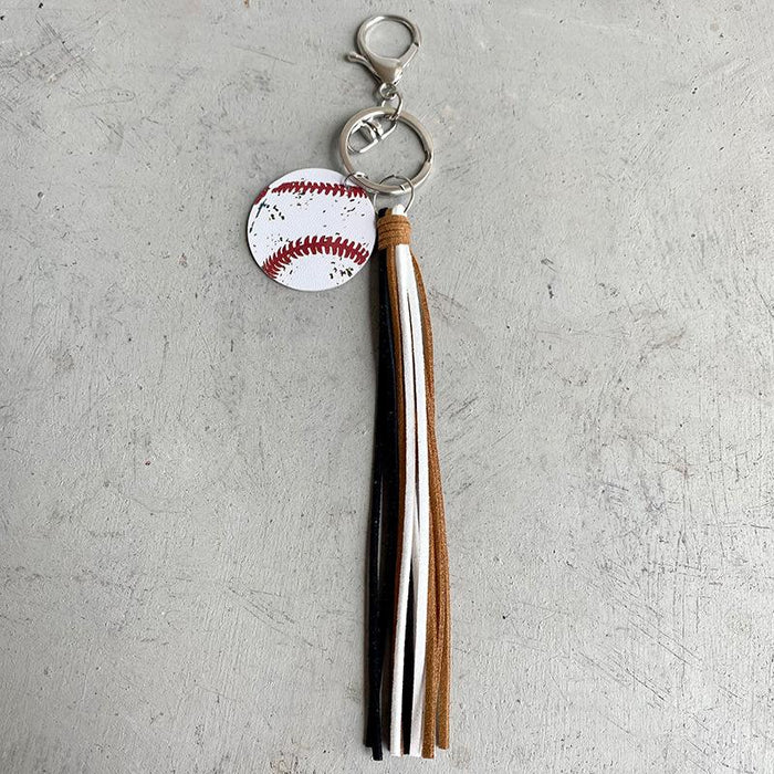 Baseball Basketball Football Volleyball Ball Key Ring Vintage Tassel Pendant