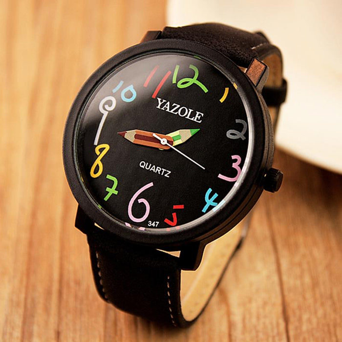 Yazole Watch Korean Version of The Big Dial Female Students Watch Couple Quartz Watches