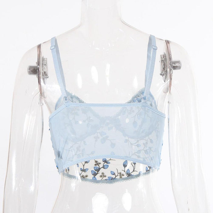 Sexy Embroidered Tanks Corset Women Slim Fit Vest