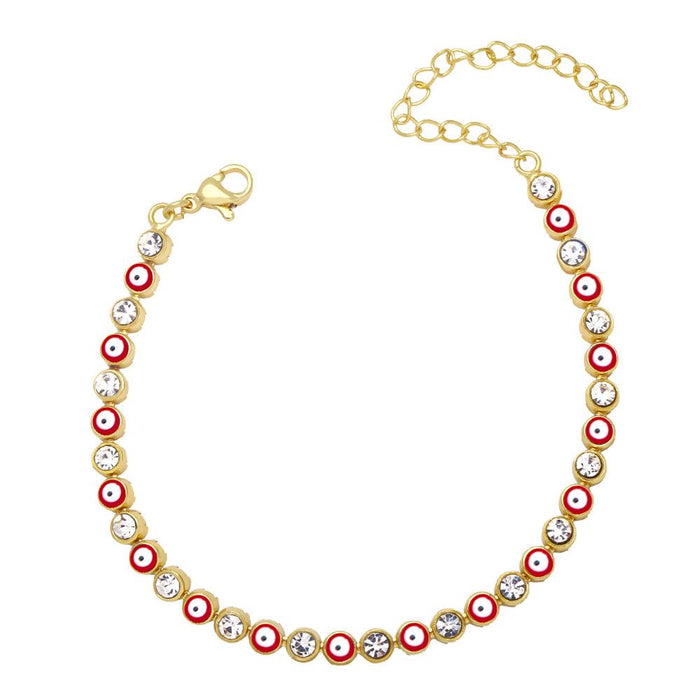 Fashion Zircon Oil Dripping Devil's Eye Bracelet