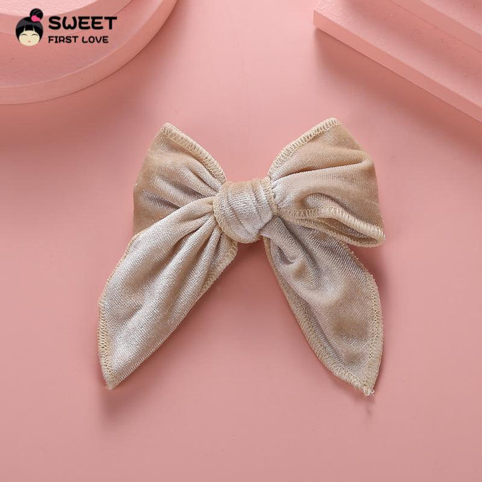 Velvet Bow Dovetail Hairpin Horsetail Clip