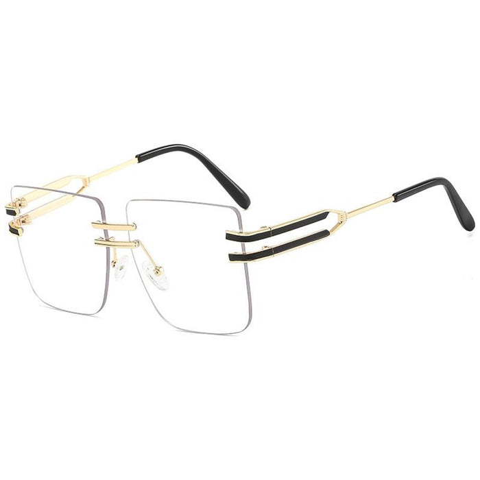 Large frame square metal sunglasses