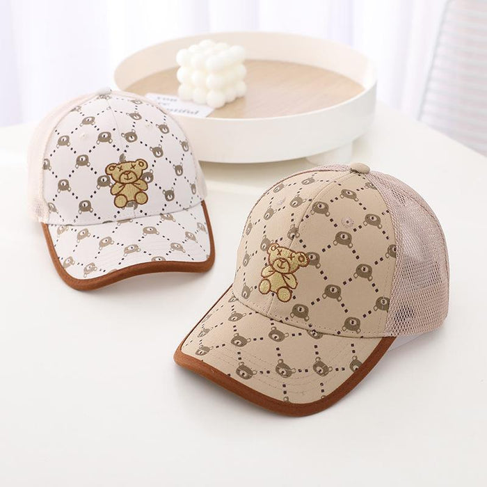 Summer Children's Gypsophila Bear Hip Hop Sunshade Mesh Cap