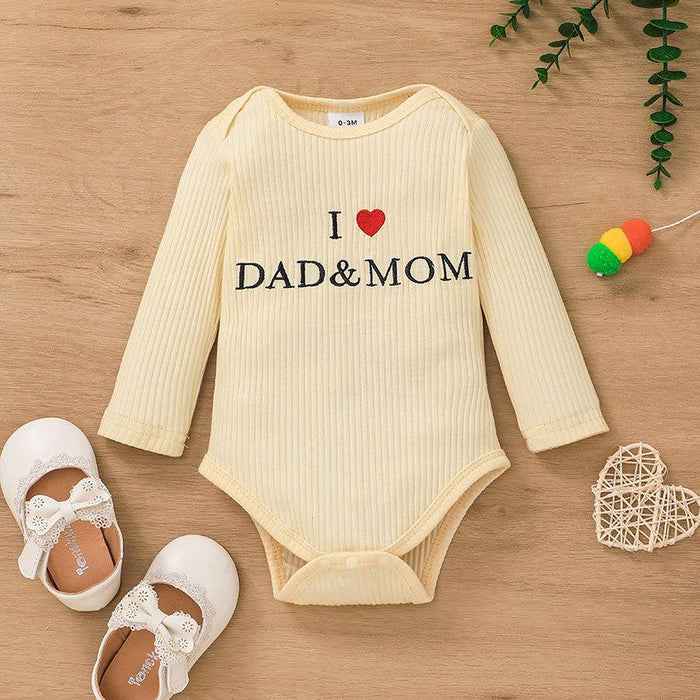 Baby I Love Mom & Dad Long Sleeve Cotton Bodysuits