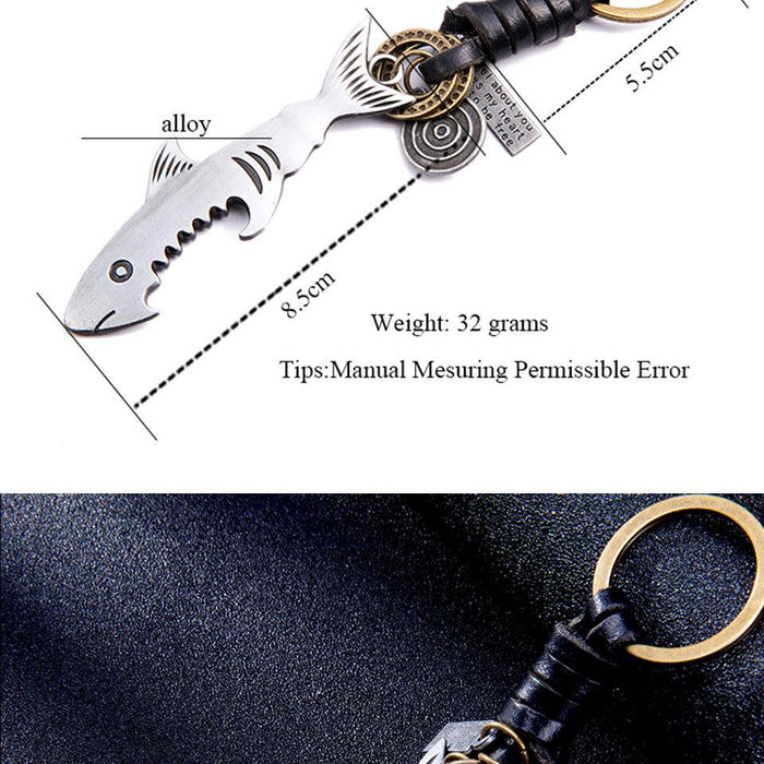 Vintage key chain punk leather metal key chain creative personality key chain