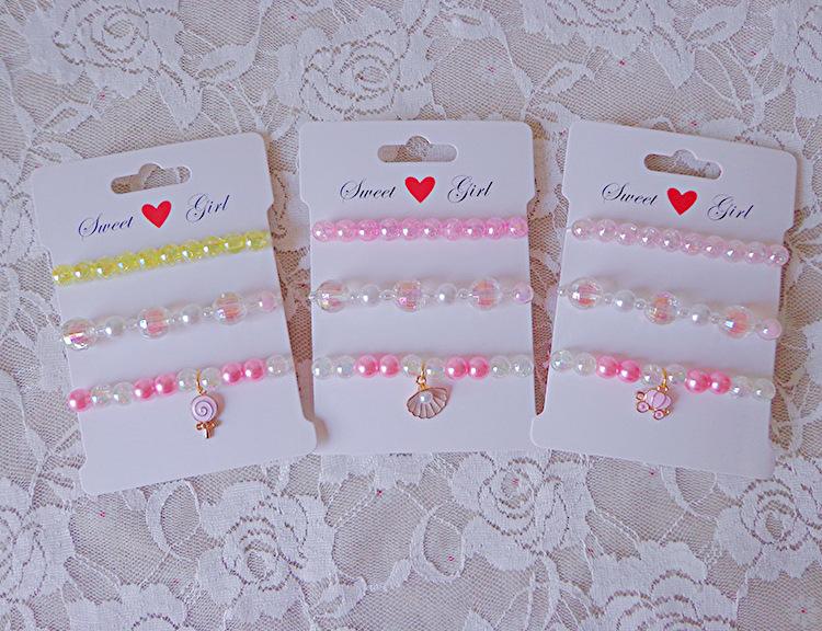 Cartoon Bracelet Set Bracelet Elastic Beaded Girls' Jewelry