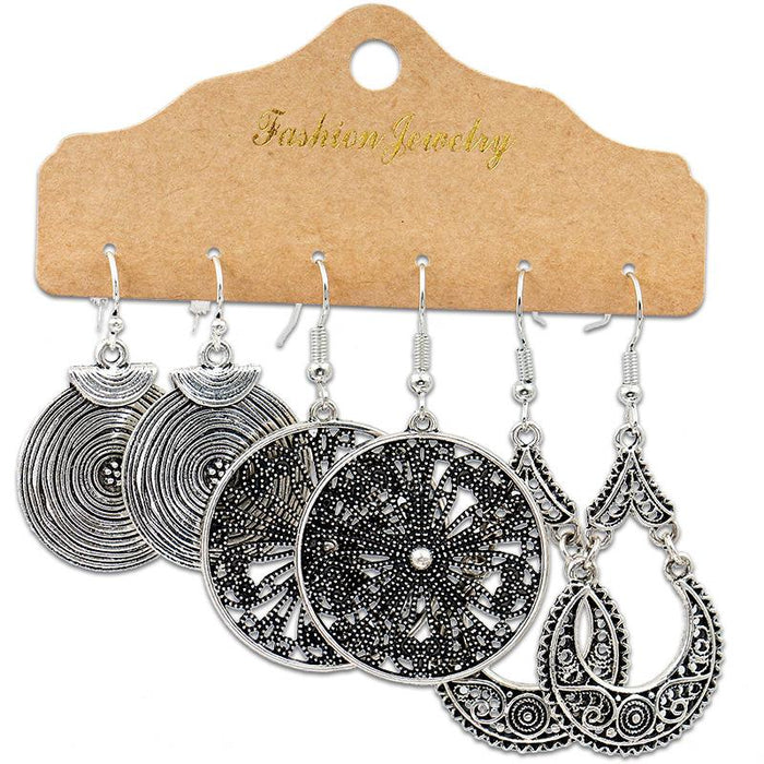 3 pairs/set Earrings Bohemian Style Jewelry X0X36196