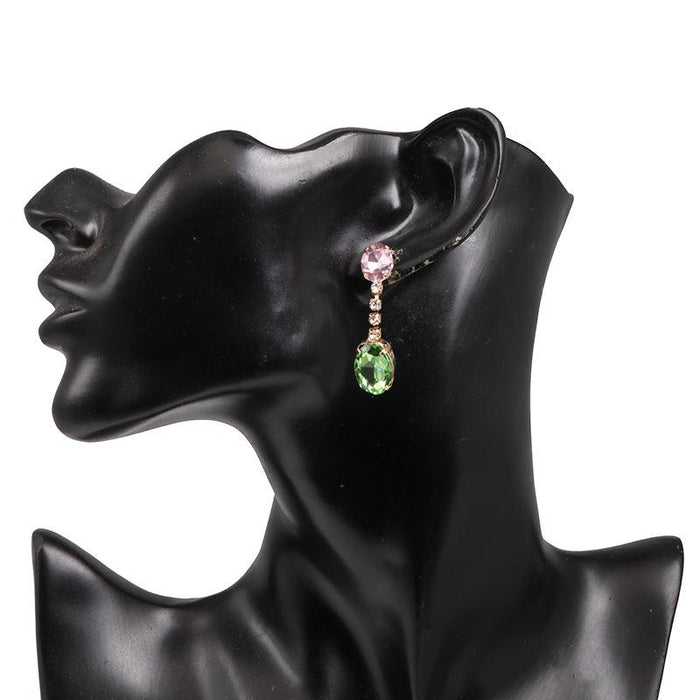 Personalized Fashion Square Women's Earrings Accessories Inlaid Rhinestone