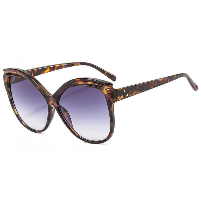 Large butterfly frame cat's eye women's color Sunglasses