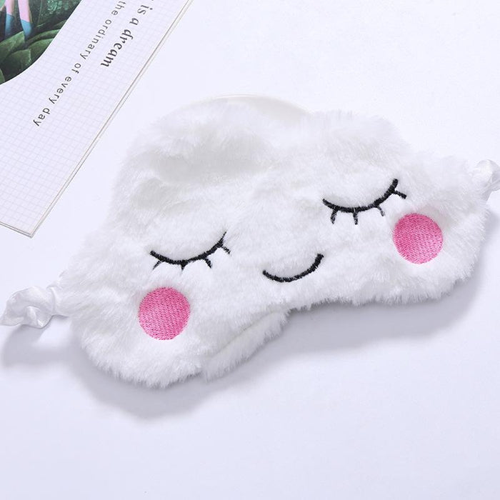 White Cloud Crown Fox Sleeping Shade Eye Mask