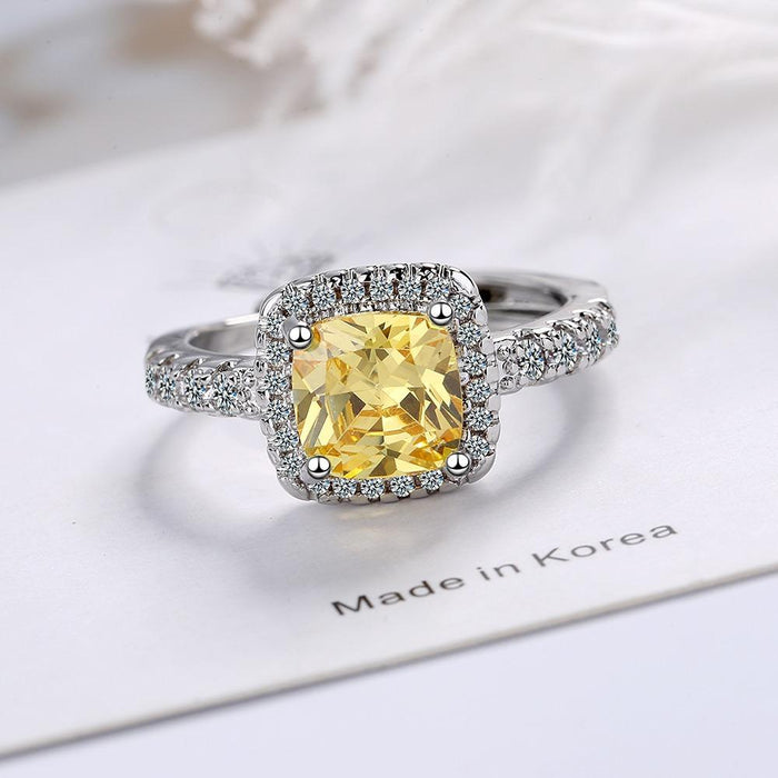 New Simple Zircon Square Open Ring