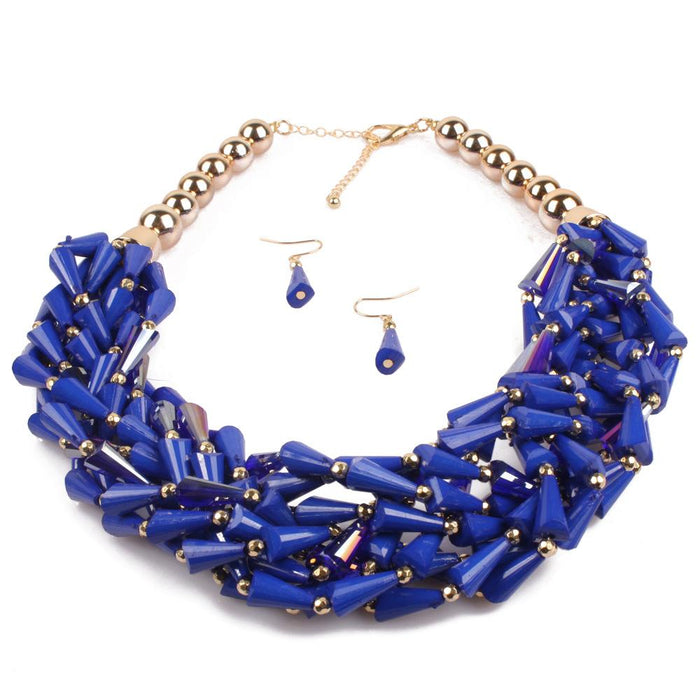 Women's Jewelry Fashion Woven Crystal Beaded Necklace