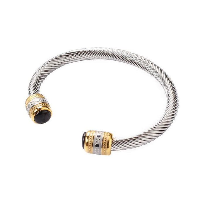 New Titanium Steel Bracelet Twisted Wire Fashion Silver Color Bracelet Bangle