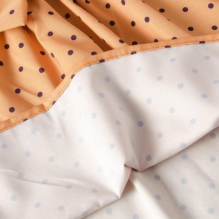 Girls' skirt orange suspender dot dress