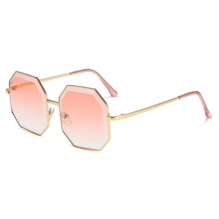 Irregular trimming large frame metal sunglasses