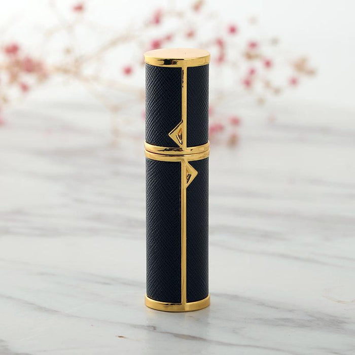 Bottled Bottoms Filled with 5ml High Grade Leather Traveling Portable Spray Bottle.