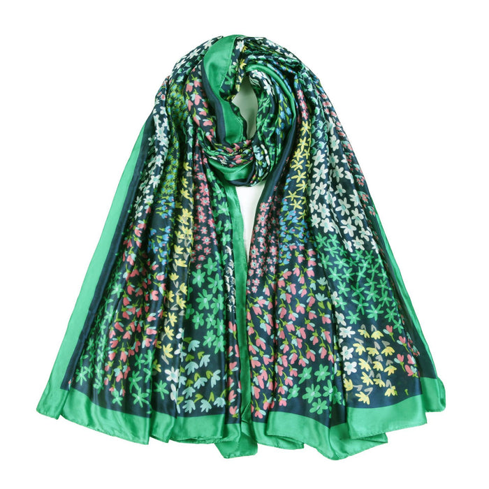 Womens' Spring Printed New Satin Scarf Sunscreen Scarf