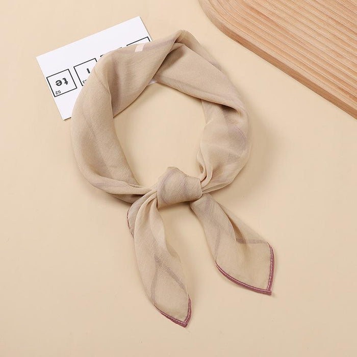 Simple Style Solid Color Thin Cloud Yarn Small Square Scarf