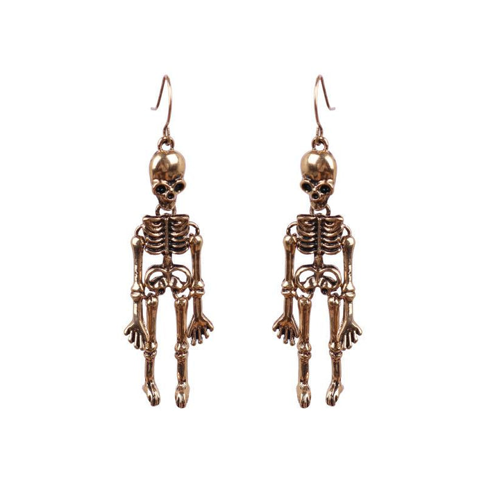 Retro Punk Skull Human Skeleton Earrings