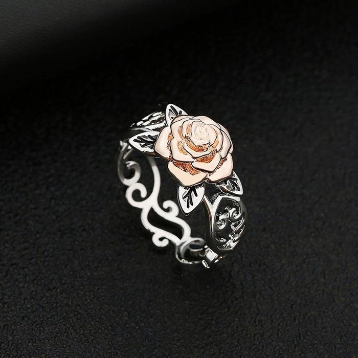 New Vintage Rose Gold Flower Ring