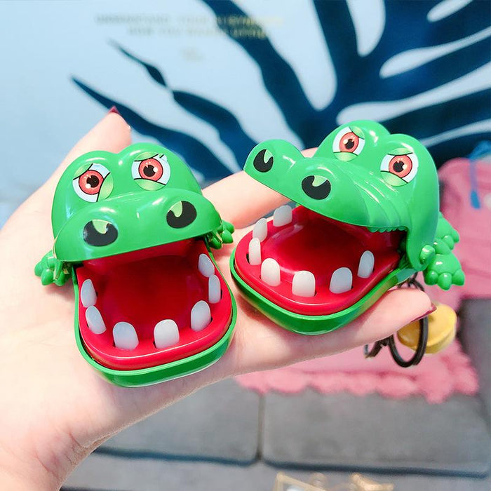 Cartoon Biting Hand Crocodile Tricky Game Keychain