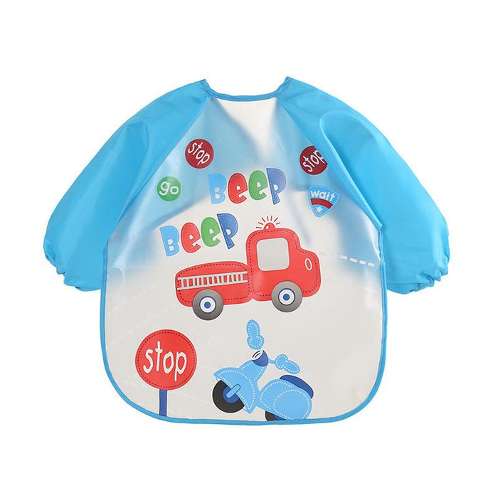 Cute Bibs Waterproof Long Sleeve Apron Children Feeding Smock