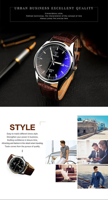 Yazole Business Belt Men's Watch Calendar Fashion Quartz Unique Leisure Leather Watches