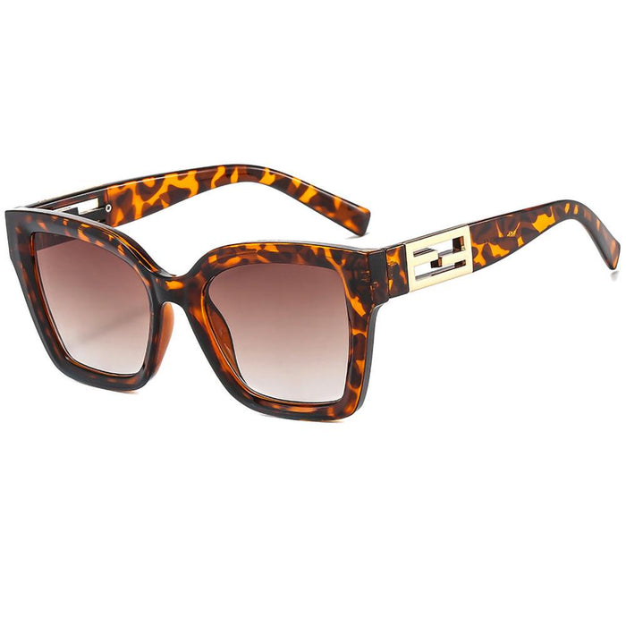 Metal square personalized stripe Sunglasses