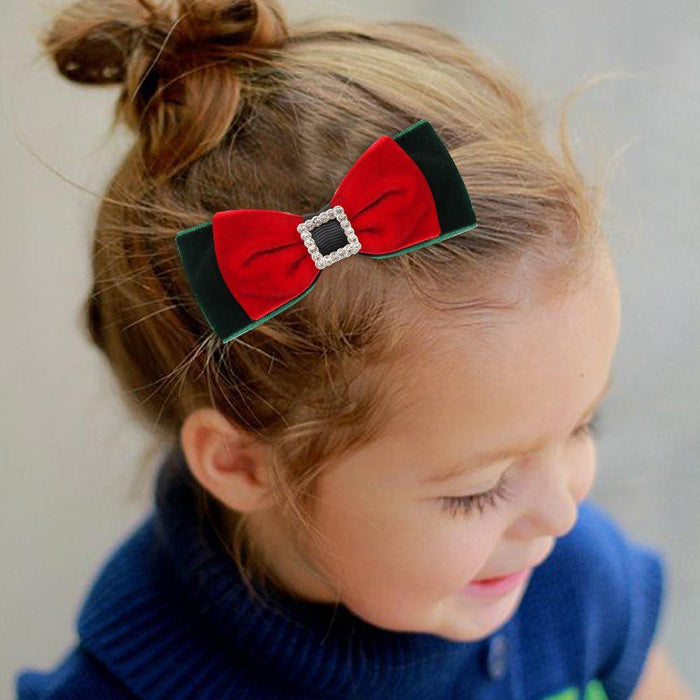 Children's Christmas Hair Clip Handmade Bow Hairpin