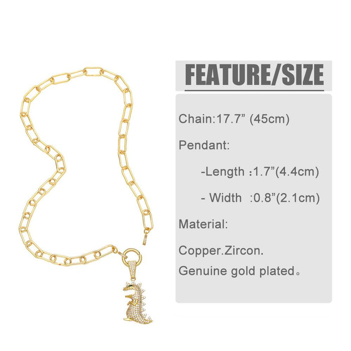 Creative Personality Exaggerated Dinosaur Hip Hop Necklace