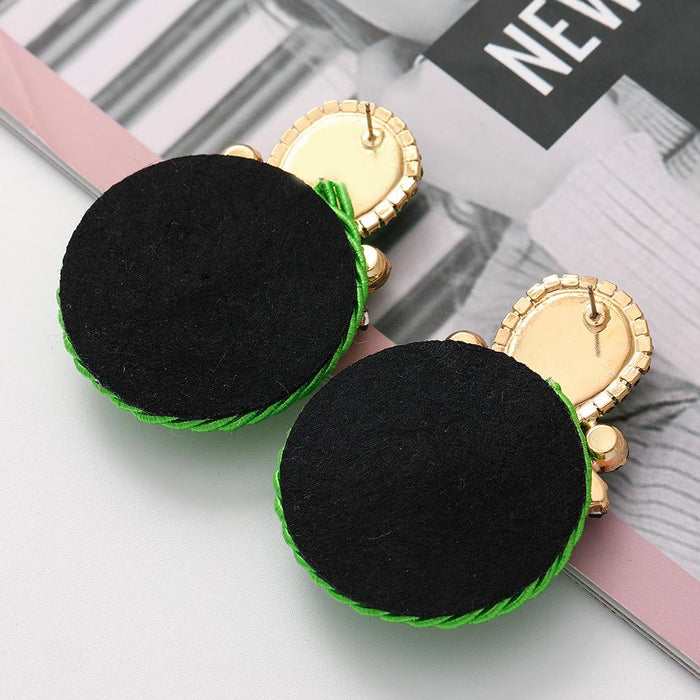 New Exaggerated Retro Simple Women's Earrings Accessories Inlaid Rhinestone