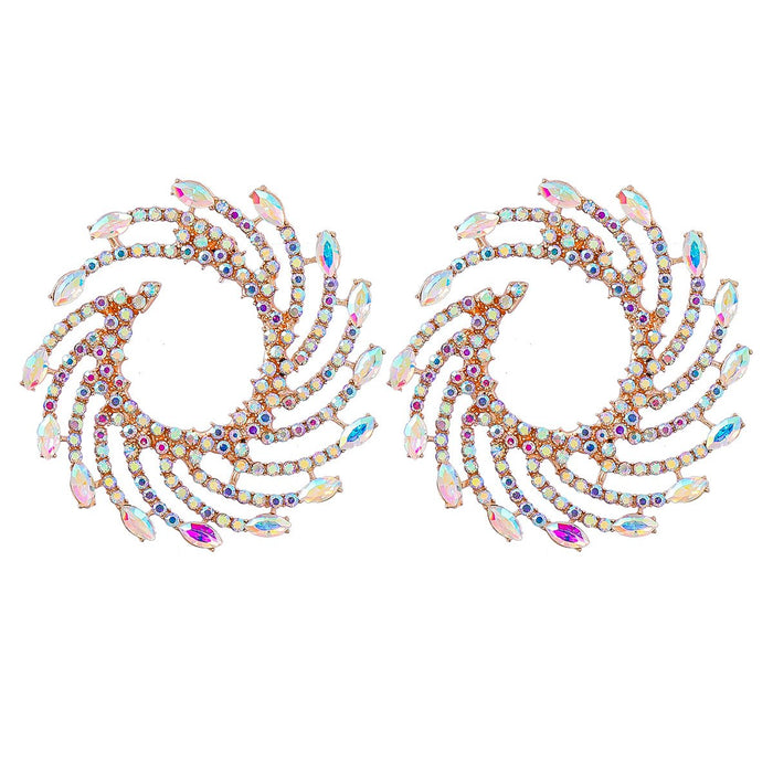Women's Exaggerated Spiral Alloy Sunflower Earrings
