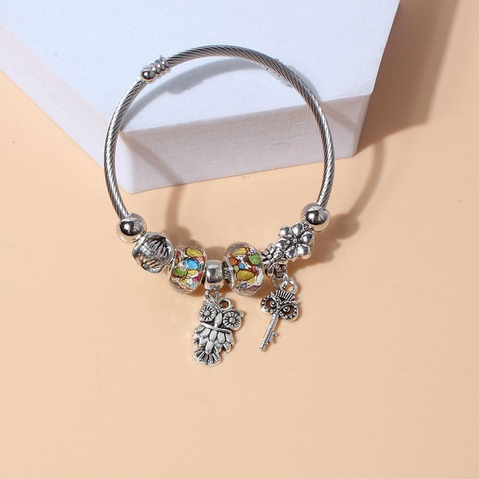 New Creative Butterfly Owl Cross Pendant Bracelet Accessories