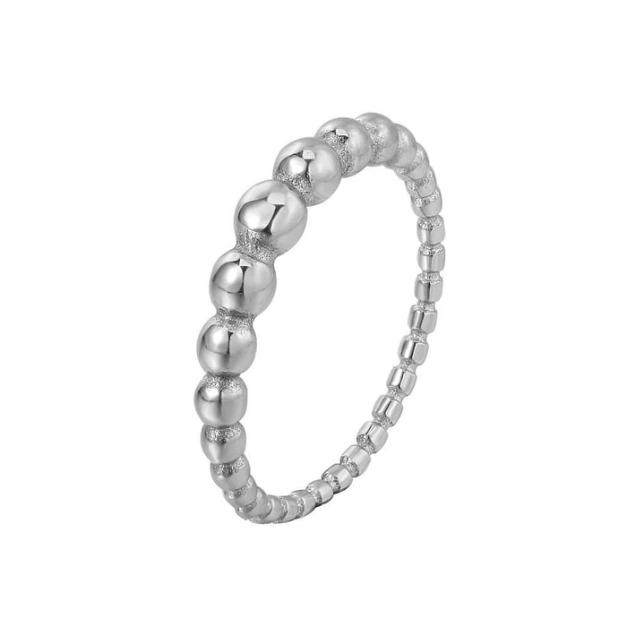 Simple Round Bead Women's Small Titanium Steel Ring