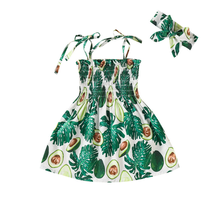 Suspender green avocado waist skirt dress