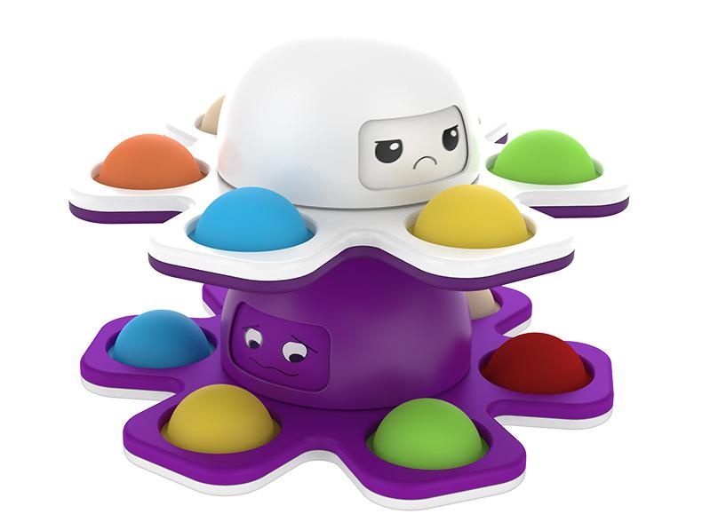 Face-changing Octopus Bubble Music Octopus Spinning Decompression Toy