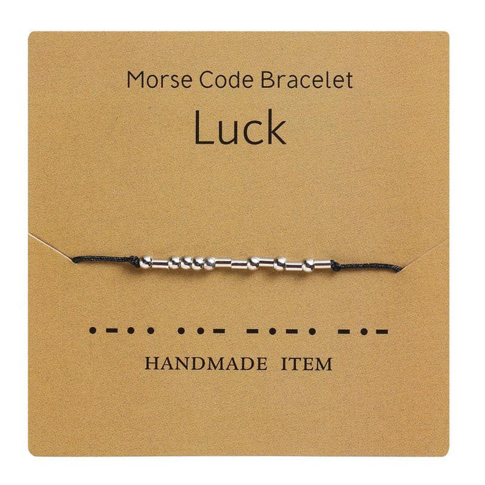 1PC Morse Code Bracelet Silver Beads