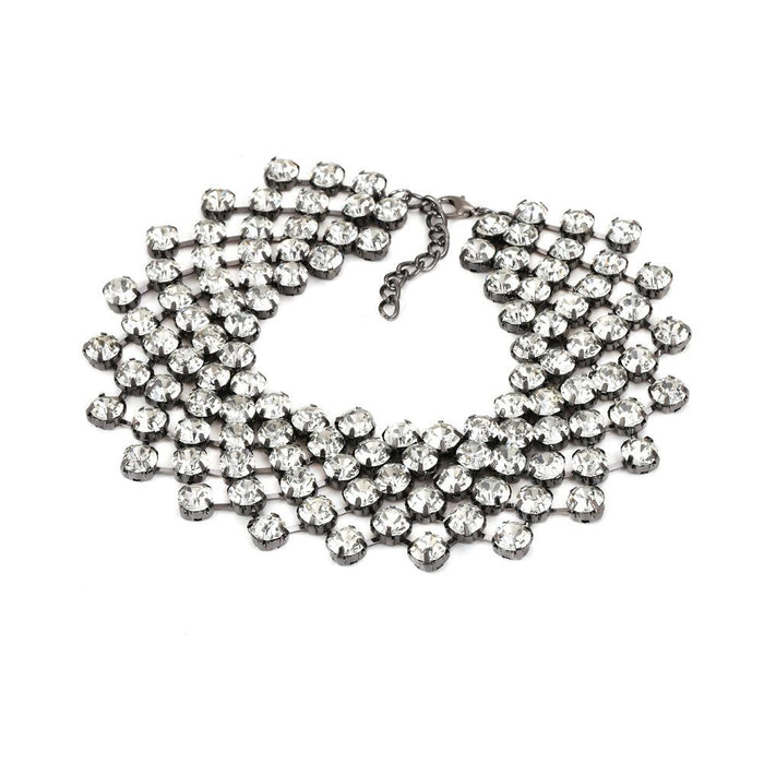 Vintage temperament Advanced Glass Rhinestone neck chain
