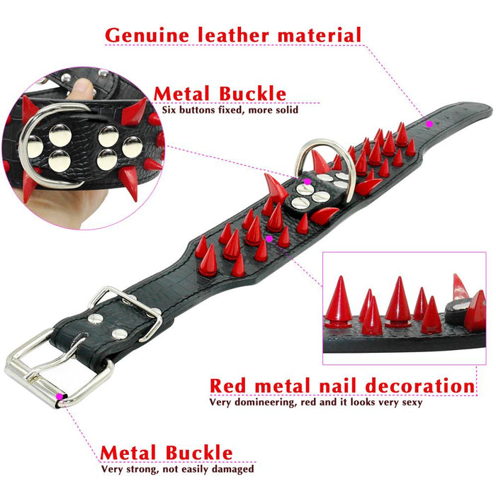 Dog Collar for Large Dogs Cool Spikes Studded Leather Pet Collars