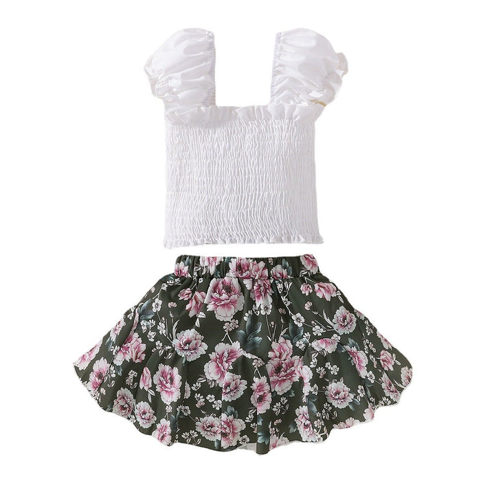 LACE SLING wrinkled blouse floral skirt
