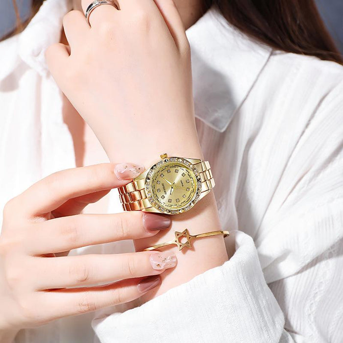 Business Fashion Casual Men's Watch Steel Band Gold Watch